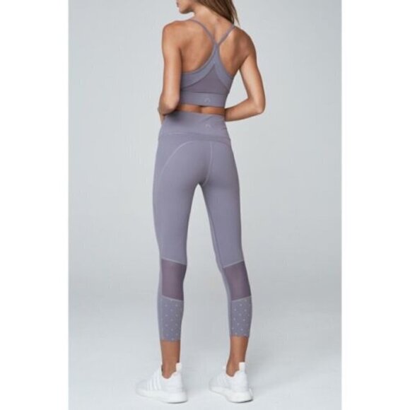 Varley Kingman Light Purple Mesh Scallop Hem Athletic Leggings XS - Picture 1 of 6